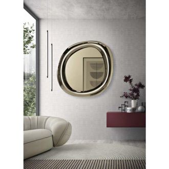 Capodarte Capodarte - Specchio sagomato move 108x120 cm con cornice curva Bronzo
