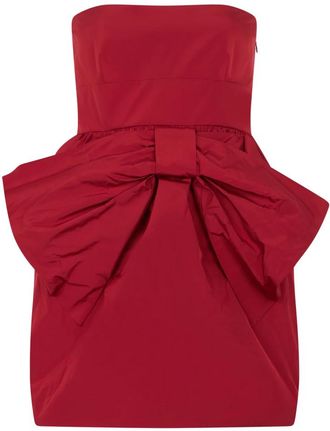 Red Valentino Mini-jurk met Strikdetail - Dames - Feestkleedjes - Rood - S - Polyester - Kleedjes