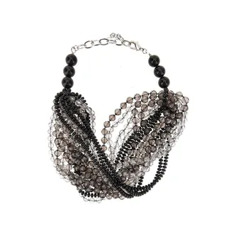 Emporio Armani Faceted beads multi-strand necklace Woman One Size