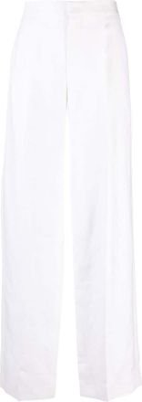 Chlo&eacute; wide-leg linen trousers - women - Ramie/Linen/Flax - 38 - White