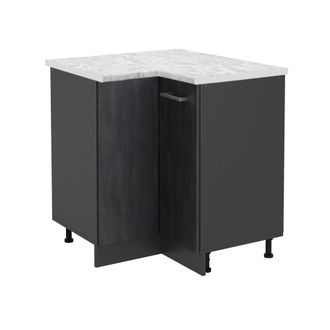 Vicco Armario De Esquina R-line, Hormig&oacute;n Negro, 75.6 Cm Et M&aacute;rmol