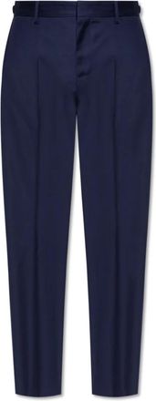 Versace Broeken, Heren, Blauw, XL, Wol, Plooibroek