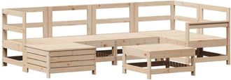 vidaXL Juego De Sof&aacute;s De Jard&iacute;n 7 Piezas Madera Maciza De Pino Vidaxl