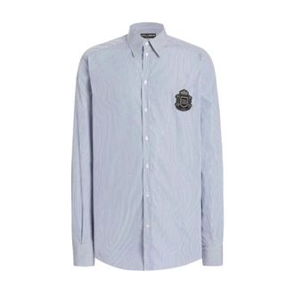 Dolce & Gabbana Casual Overhemd - Heren - Casual Overhemden - Blauw - L - Katoen - Overhemden