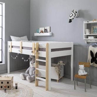 N&ouml;a & Nani Una Midsleeper Cabin Bed in White | Size: Single