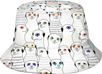 AOOEDM Meerkats Pattern Outdoor Sun Fishermans Hat Bucket Caps Breathable Beach Hats for Men Women