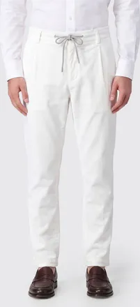 Eleventy Pantaloni slim fit in velluto a coste con coulisse in vita e pinces