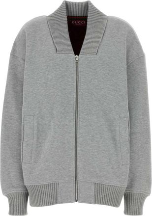Gucci Grey V-Neck Full Sleeves Sweatshirt