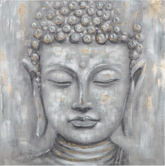 Schubiger M&ouml;bel Bild Buddha in Grau