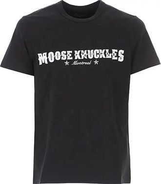 Moose Knuckles T-Shirt- Klassieke Stijl - Heren - T-shirts - Zwart - XS - Katoen - Tops