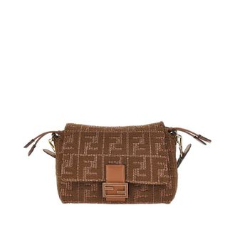 Fendi Embroidered raffia medium Mamma Baguette bag Woman One Size