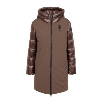 Blauer Neopreen Donsjack - Dames - Mantels - Bruin - Maat: L