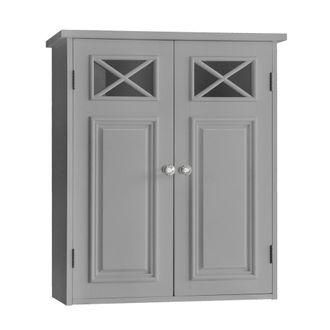 Teamson Home Teamson Home - Mueble De Ba&ntilde;o De Pared 2 Puertas De Madera Gris Ehf-6810g