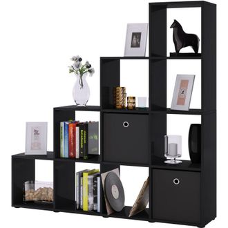 ebuy24 Ebuy24 - Scaffale in legno vcm Mensola salvaspazio Dimensioni: a. 139 x l. 143 x t. 29 cm Scaffale elegante Scaffale di stoccaggio Libreria Scala