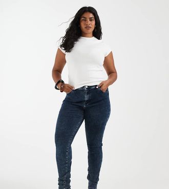 Tommy Jeans Plus - Jeans skinny a vita ultra alta neri-Nero