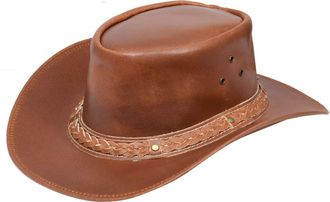Infinity Leather Cowboy Outback Real Leather Aussie Bush Hat