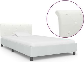 vidaXL Vidaxl - Estructura De Cama Sin Colch&oacute;n Cuero Sint&eacute;tico Blanco 90x200 Cm