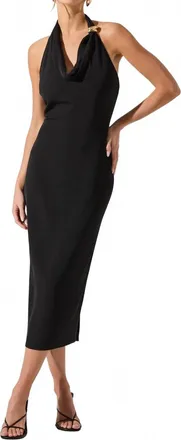 Astr Alanna Midi Dress In Black