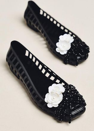 Anthropologie Heavenly Jelly Blushing Flower Jelly Flats