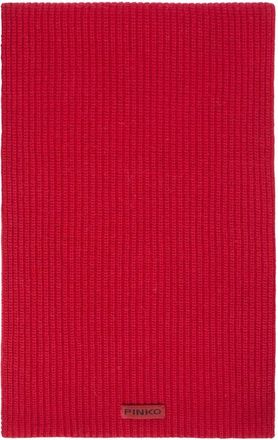 Pinko Slovenia Sciarpa Half English Rib - Dames - Wintersjaals - Rood - ONE Size - Katoen - Accessoires