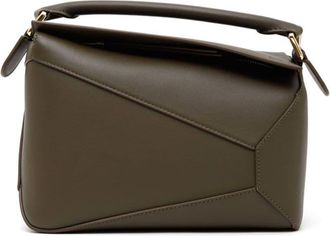 Loewe small Puzzle leather shoulder bag - women - Leather - One Size - Green