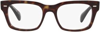 Oliver Peoples Ryce 54mm Square Optical Glasses in Dark Tort at Nordstrom