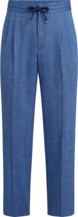 Brunello Cucinelli Trousers with drawstring and double pleats in Denim at Nordstrom, Size 60 It