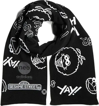 adidas Neo X Sesame Street Scarf Black White HC7217