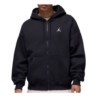 Nike Jordan Brooklyn Fleece Oversized Full-Zip Hoodie Black Sail IB7231-010