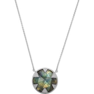 Melinda Maria Tessa Labradorite Pendant Necklace in Silver-Lab at Nordstrom