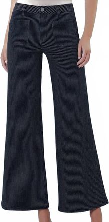 Flying Monkey High Rise Cropped Wide Leg Jeans In Stripe