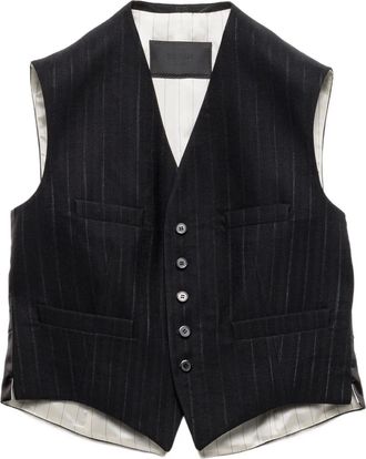 Prada pinstripe five-button vest - men - Wool - 48R - Black