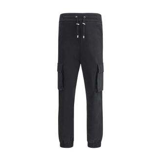 Balmain Sweatpants, male, Black, Size: M Cargo Jogger Sweatpants with Monochrome Pattern