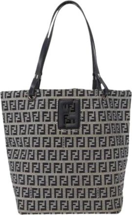 Fendi Pre-owned Tote Bags, female, Blue, Size: ONE SIZE Pre-owned Canvas Tote Bag