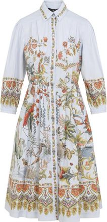 Etro Light Blue Cotton Midi Dress