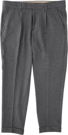 Paolo Pecora Grey Tailored Pinstripe Formal Pants