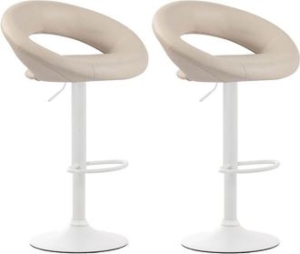 Clp Pack De 2 Taburetes De Barra Olinda En Polipiel Crema Blanco