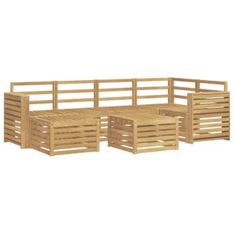vidaXL Conjunto De Sof&aacute;s De Exterior 7 Pcs Blanco Poli&eacute;ster Vidaxl