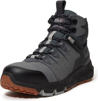 Timberland Tempe 6-Inch Soft Toe Waterproof Work Boot in Medium Grey Leather at Nordstrom, Size 11.5