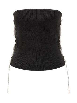 Giuseppe Di Morabito Black Solid Strapless Top