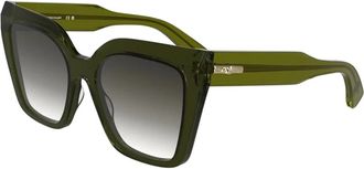 Longchamp Butterfly Zonnebril - Dames - Zonnebrillen - Groen - 54 MM - Accessoires