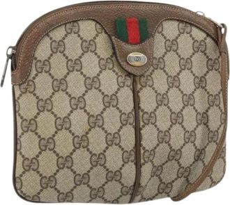 Gucci Pre-owned Vintage Canvas Cross Body Bag - Dames - Vintage Schoudertas - Beige - ONE Size - Vintage