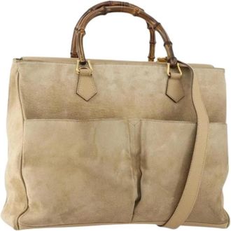 Gucci Pre-owned Vintage Su&egrave;de Handtas - Dames - Vintage Handtas - Beige - ONE Size - Su&egrave;de - Vintage