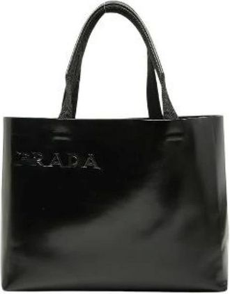 Prada Pre-owned Tote Bags, female, Black, Size: ONE SIZE Pre-owned Leather Tote Bag