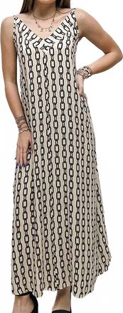 Astrid Jessica Woven Maxi Dress In Cream Anchor Print