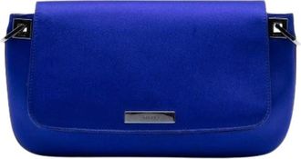 Gucci Pre-owned Clutches, female, Blue, Size: ONE SIZE Pre-owned Satin Shoulder Bag