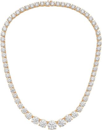 Diana M. Jewels 14kt Rose Gold 50cts lab grown Round diamond 4 Prong Graduated tennis necklace