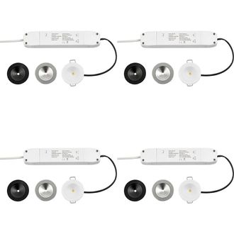 Loops 4 PACK Recessed Emergency Ceiling Guide Light Kit - Daylight White LED - White