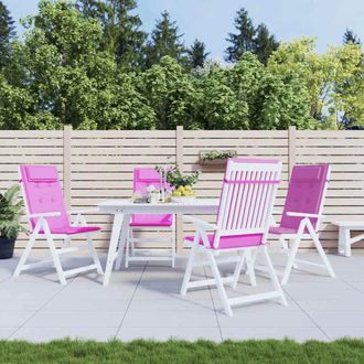 vidaXL Vidaxl - Cojines Para Silla Con Respaldo Alto 4 Uds Tela Oxford Rosa
