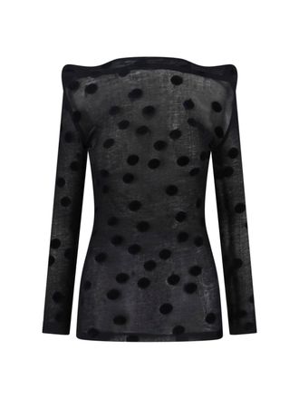 Junya Watanabe Black Polka Dot Cotton Top